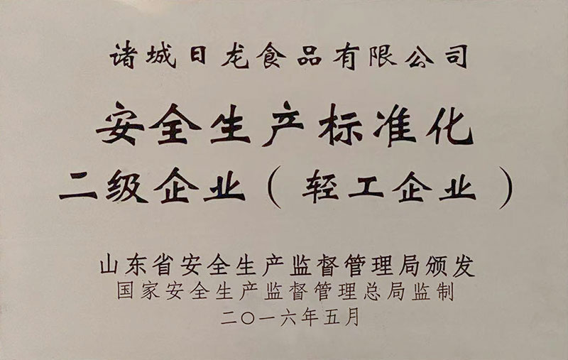 安全生產標準化 二級企業（輕工企業）